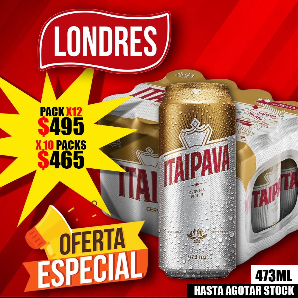 Mayorista Londres Cerveza Itaipava funda x10 / x12 
