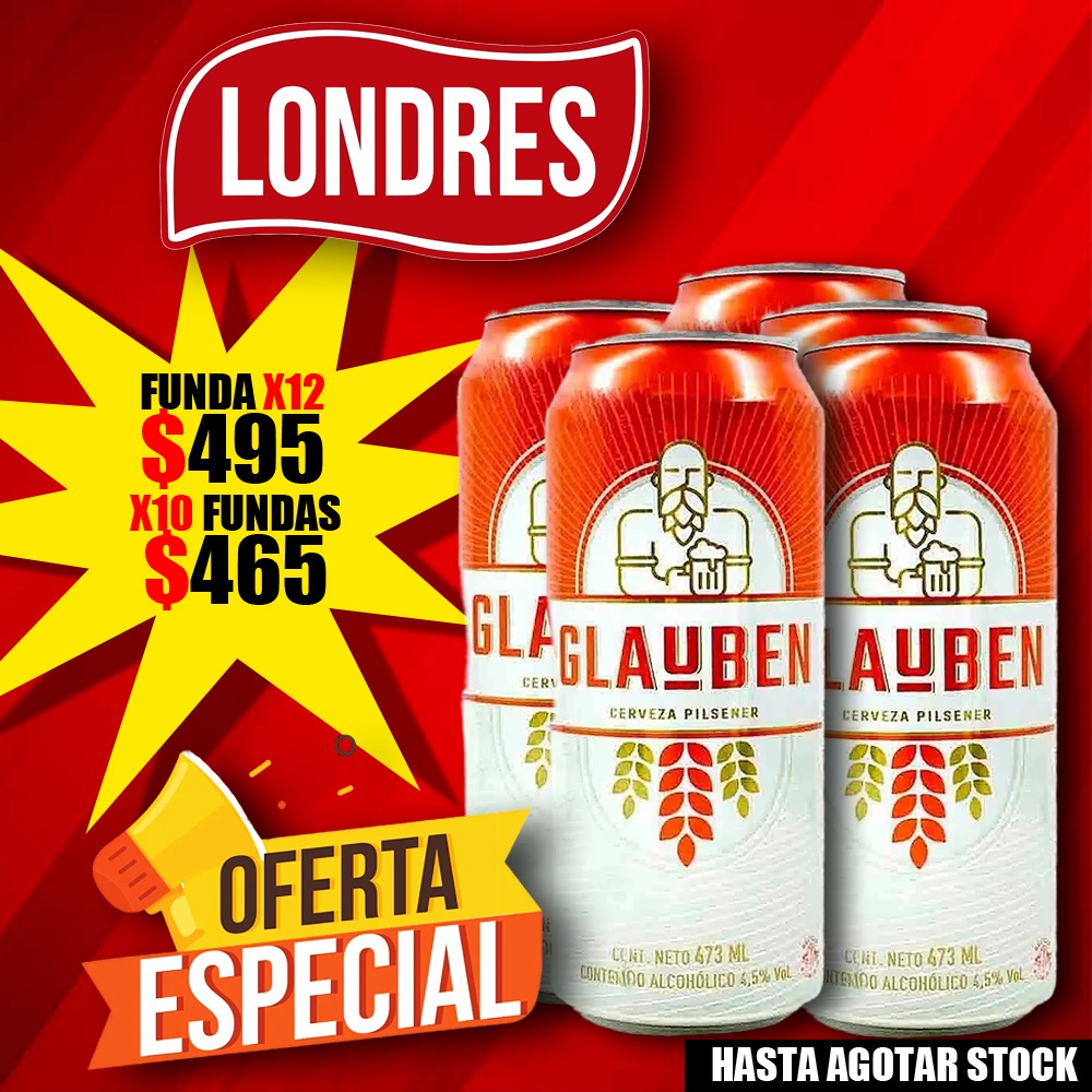 Mayorista Londres Cerveza Glauben funda x10 / x12 