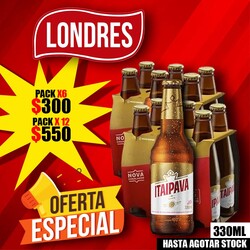 Mayorista Londres Cerveza Itaipava funda x6 x12