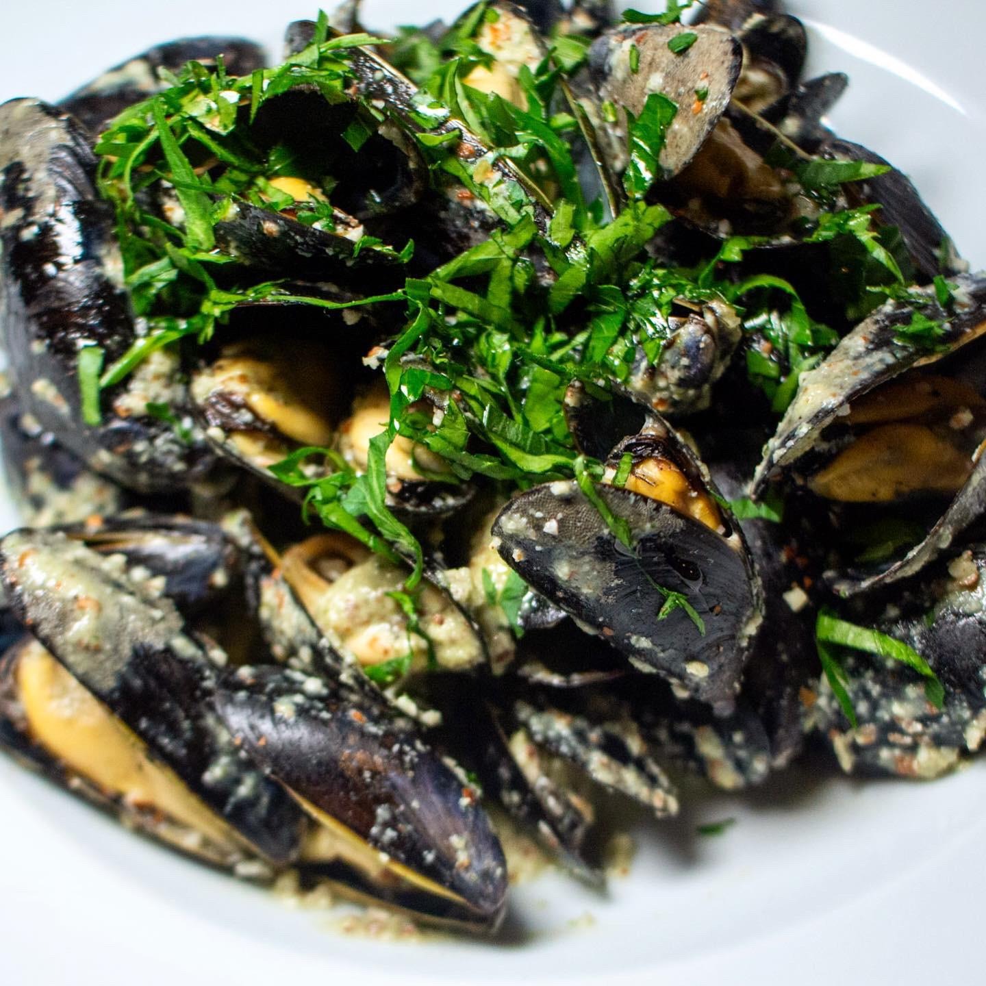 OCHO NUDOS  Mejillones frescos con salsa asiática 