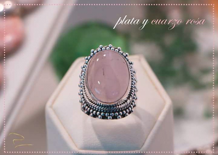 POMAR JOYEROS Anillo Anillo en plata y cuarzo rosa