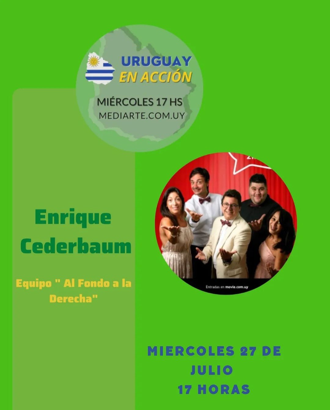 URUGUAY EN ACCIÓN Recibimos al Arq. Enrique Cederbaum, integrante del equipo del programa AL FONDO A LA DERECHA. 