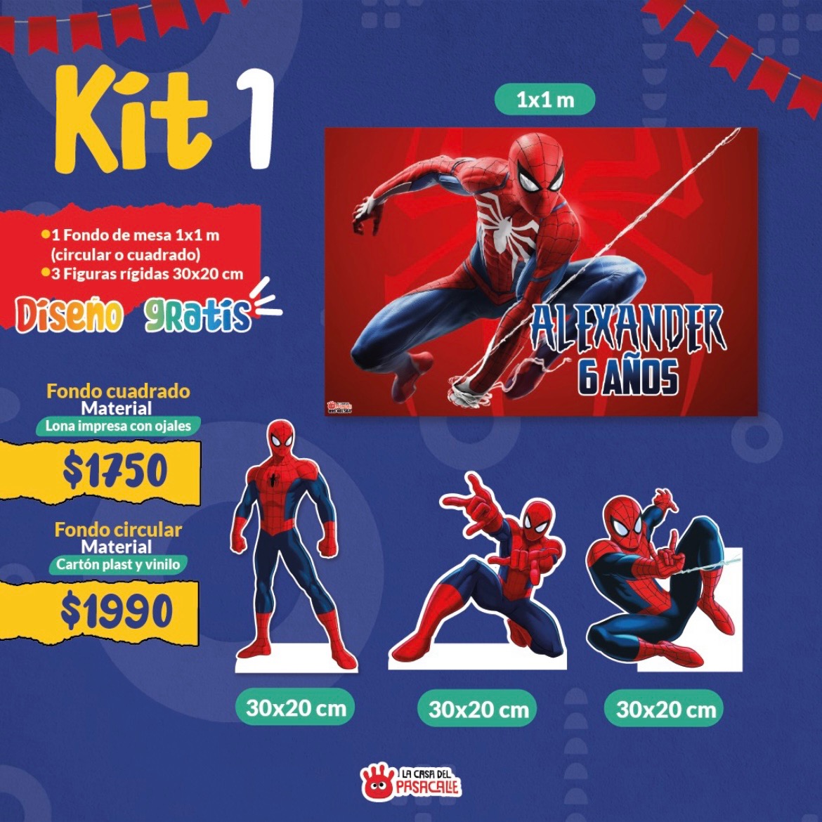 Kit Decoración Fiesta Spiderman - Globos Spiderman + Lona