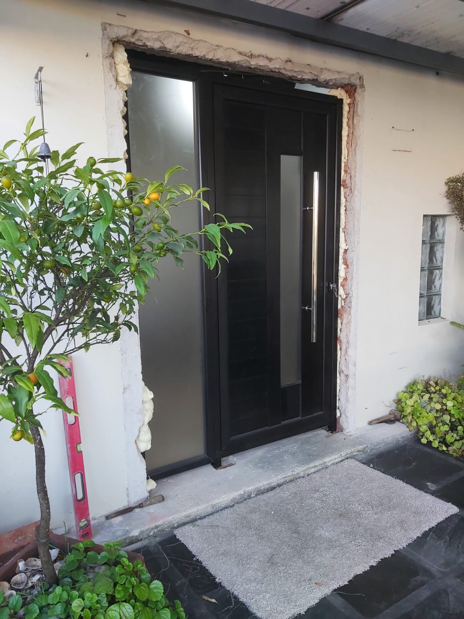 ALUMINIO MARCELO Puerta con ventana lateral 