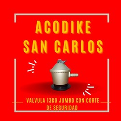 ACODIKE HIPERGAS Válvula 13 Kg jumbo con corte de seguridad.