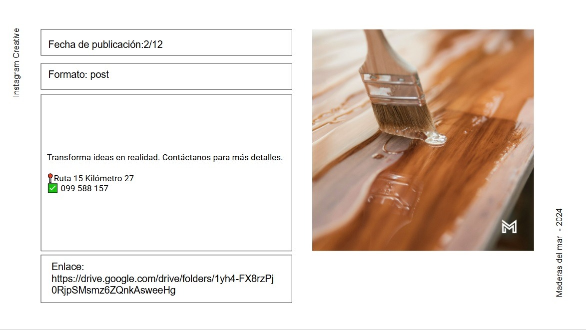 Maderas del Mar MADERAS DEL MAR Consúltanos por nuestra variedad de productos