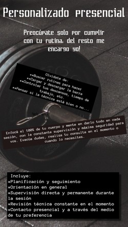 GIMNASIO EL SEBAS Entrenamiento personalizado presencial