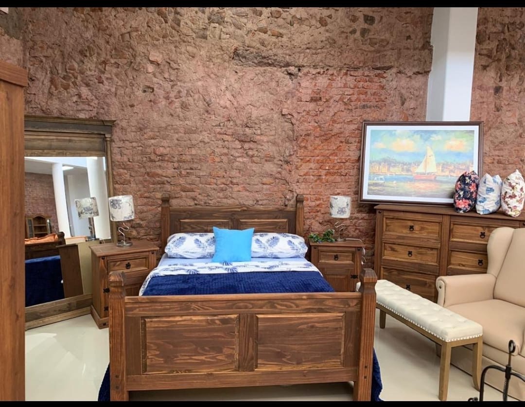 TODO MUEBLES Cama de madera 2 plazas 