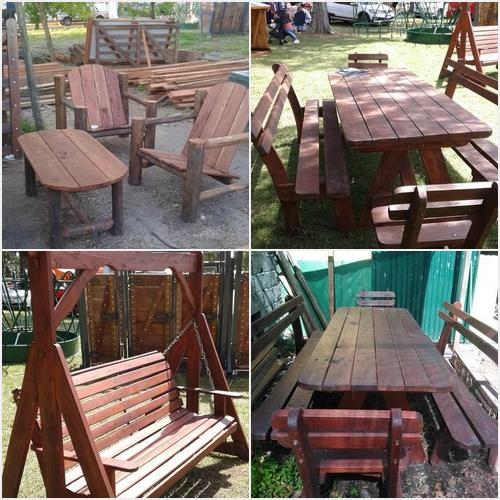 Muebles y accesorios de jardin en eucaliptus colorado LOS QUEBRACHOS