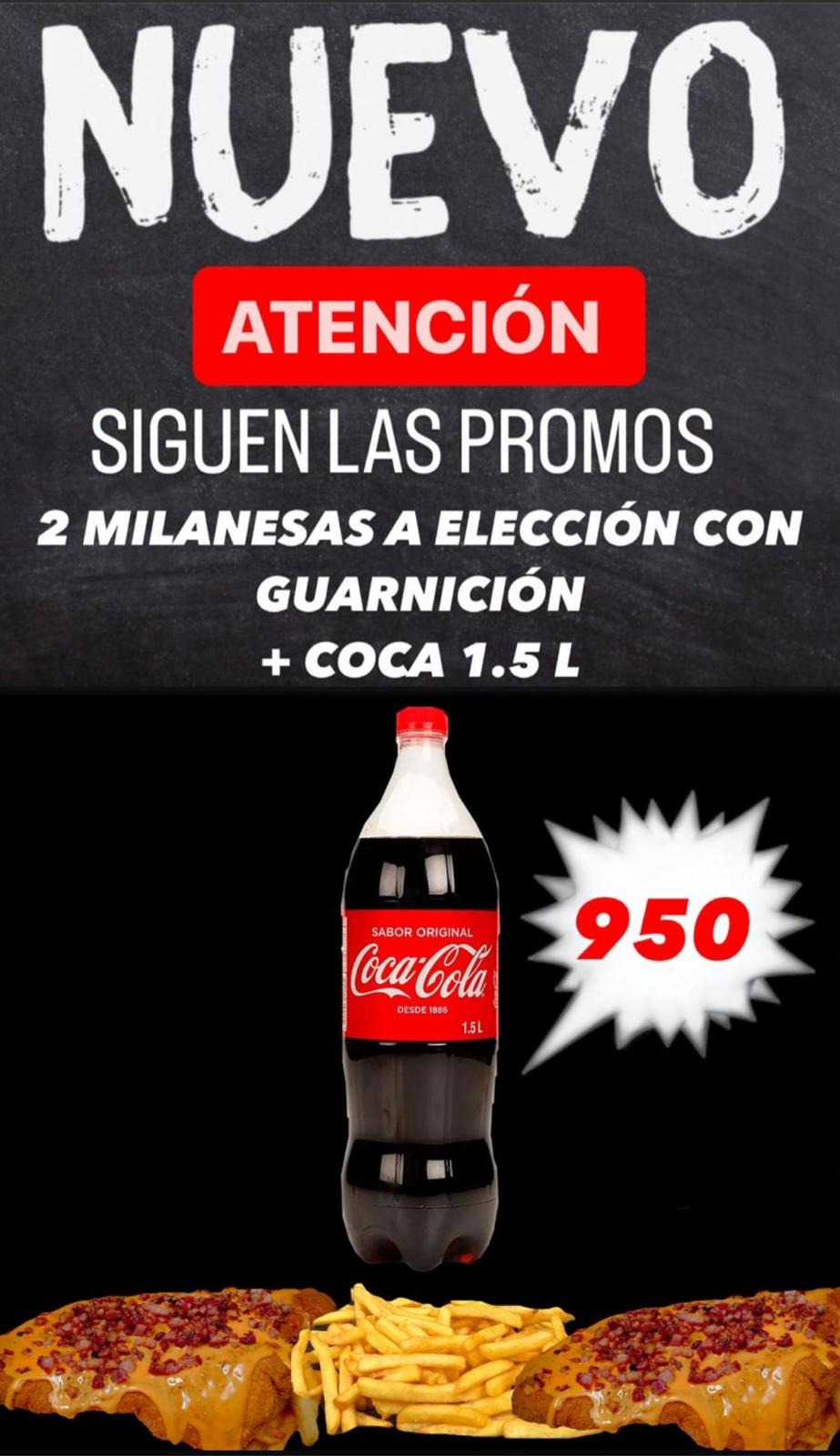 RAGNAR BURGERS RAGNAR BURGERS Promo 
2 milanesas a eleccióncon guarnición + 
coc