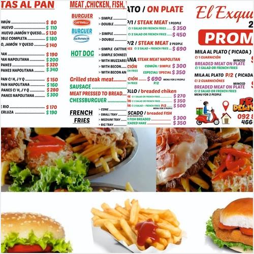 Menú / Menu EL EXQUISITO