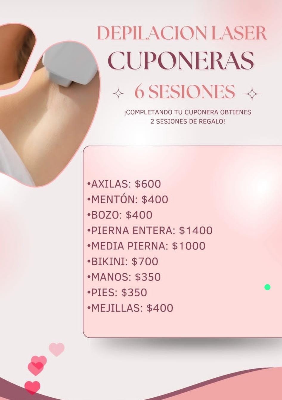 Verte Radiante VERTE RADIANTE Cuponeras por zonas!!!! 
O cuerpo entero $3000
Con