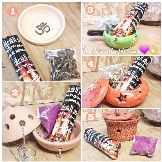 Nos Encanta  Distintos quemadores con carbón vegetal y sahumos