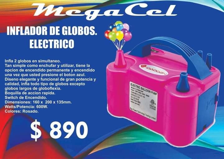 MegaCel 3 Inflador de globos eléctrico 