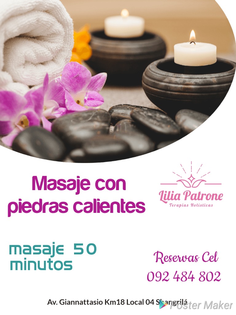 Lilia Patrone Terapias Holisticas Masajes con piedras Calientes Descontracturante y relajante...un momento para ti