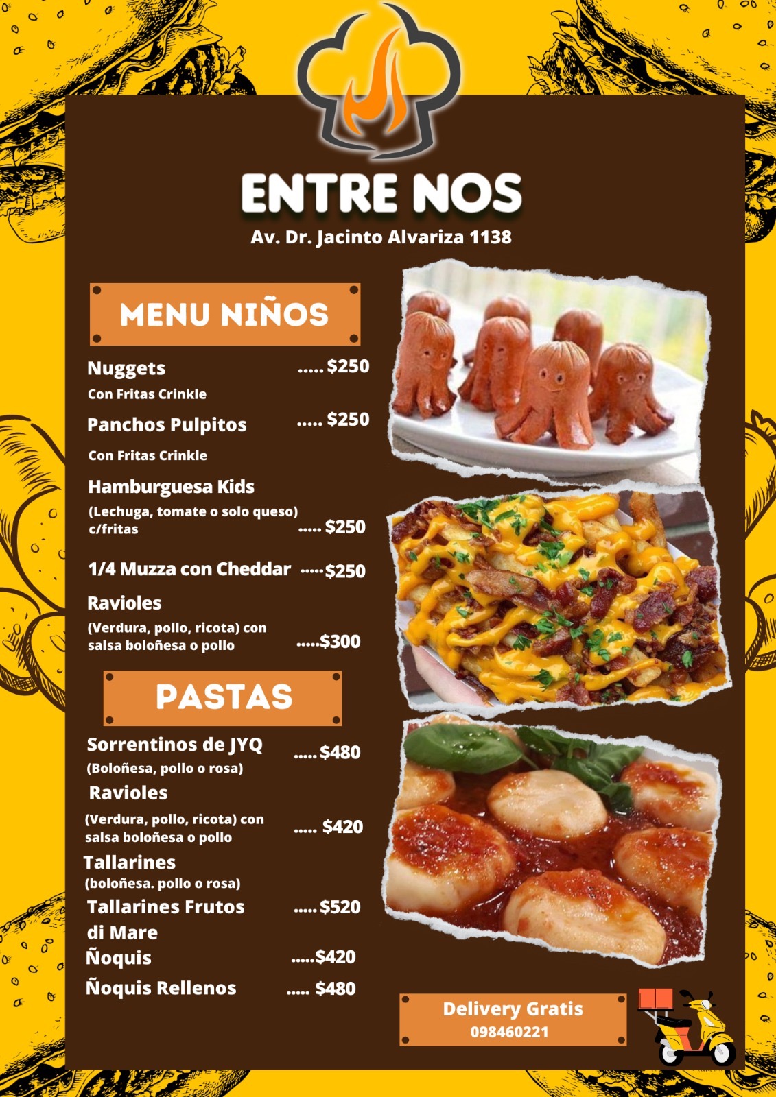 PARRILLADA ENTRE NOS Menú Kids - Pastas 