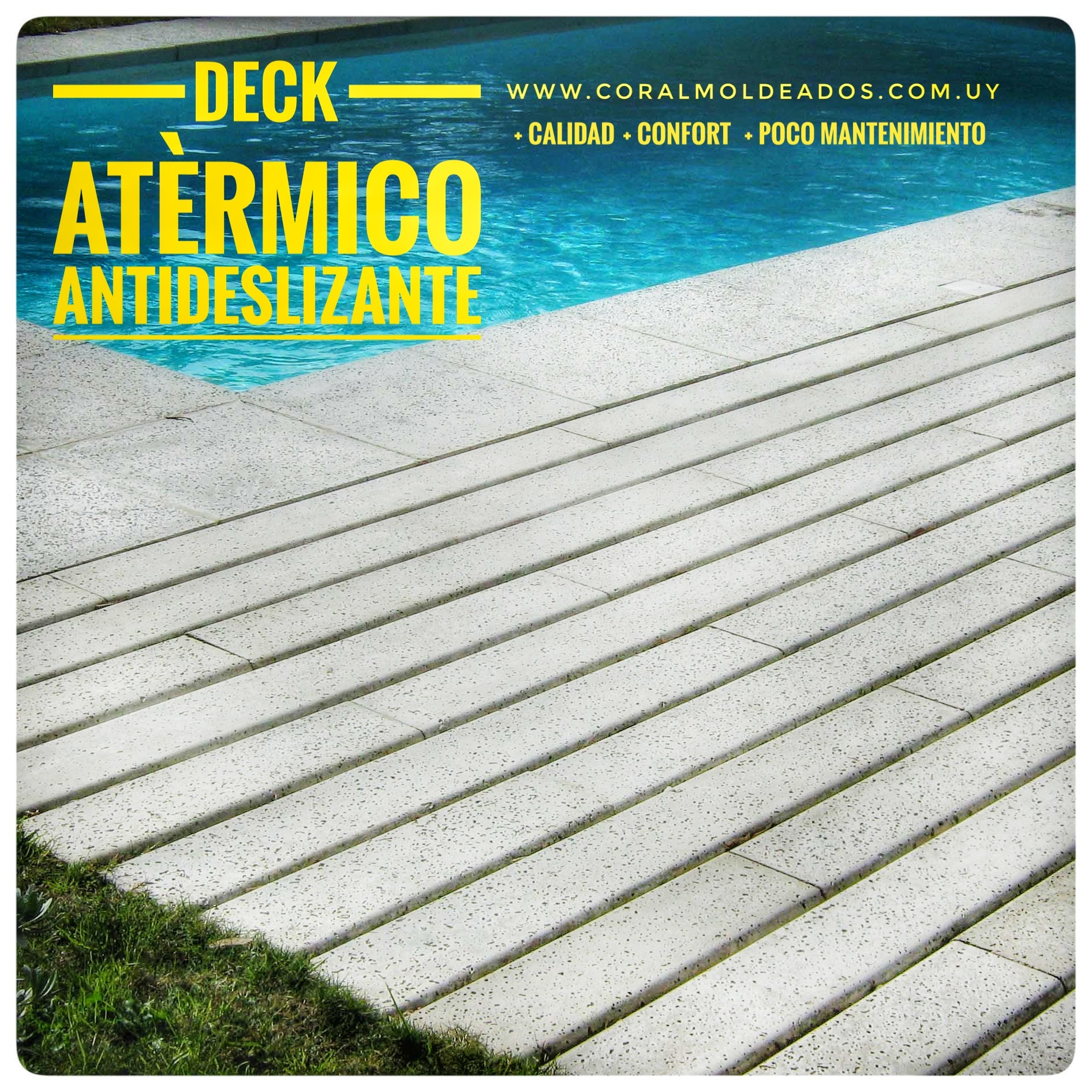 Coral Moldeados CORALDECK 122 x 16 x 4 cm
Color Gris Claro
Atermico y Antide