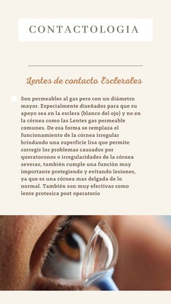 ÓPTICA CENTRAL Lentes de contacto Esclerales