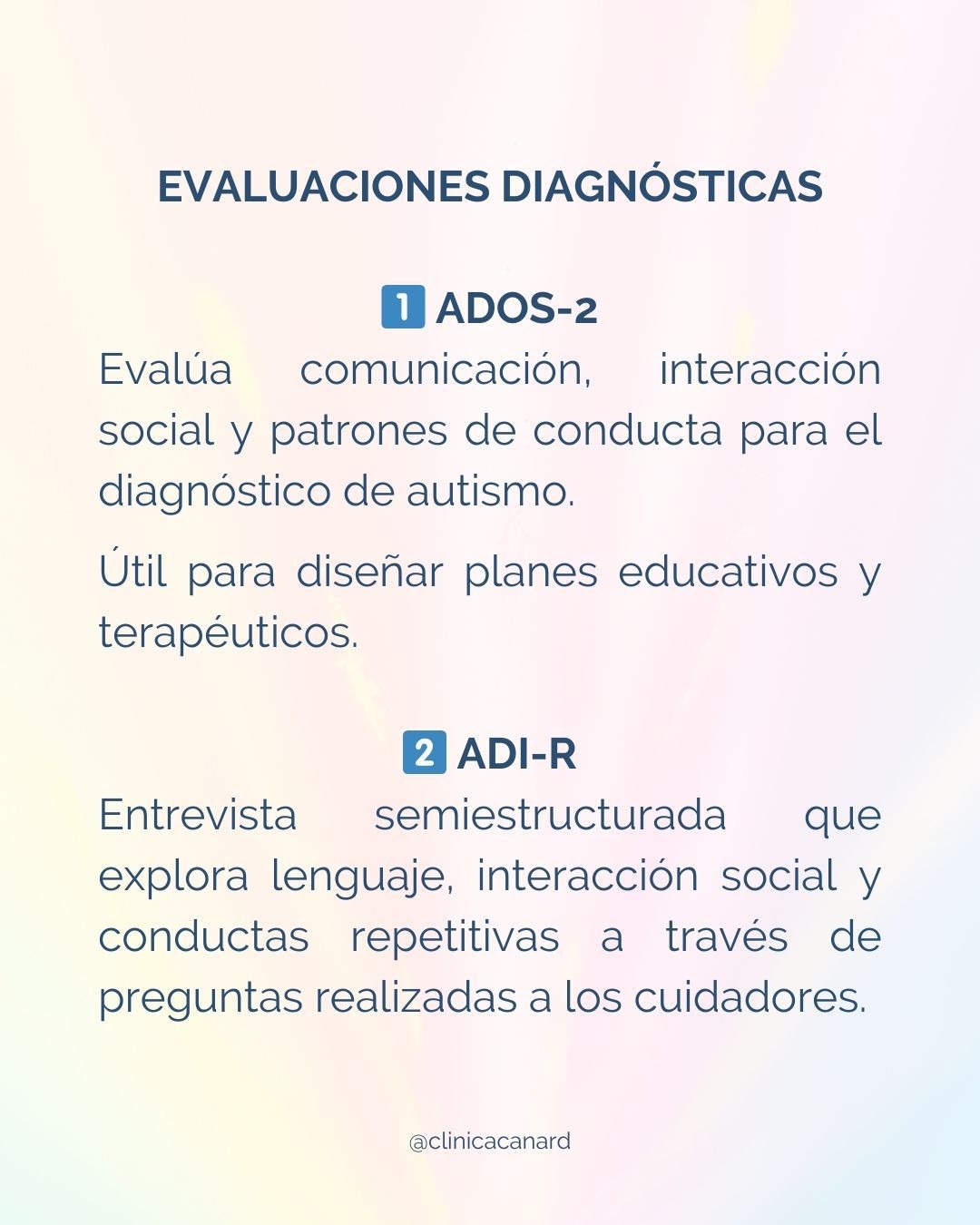 CLINICA CANARD CLINICA CANARD Clínica integral especializada en TEA. Equipo prof