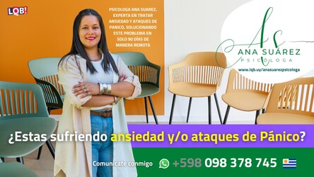 CONSULTORIO PSICÓLOGICO ANA SUAREZ Especialista en ansiedad y ataques de pánico.