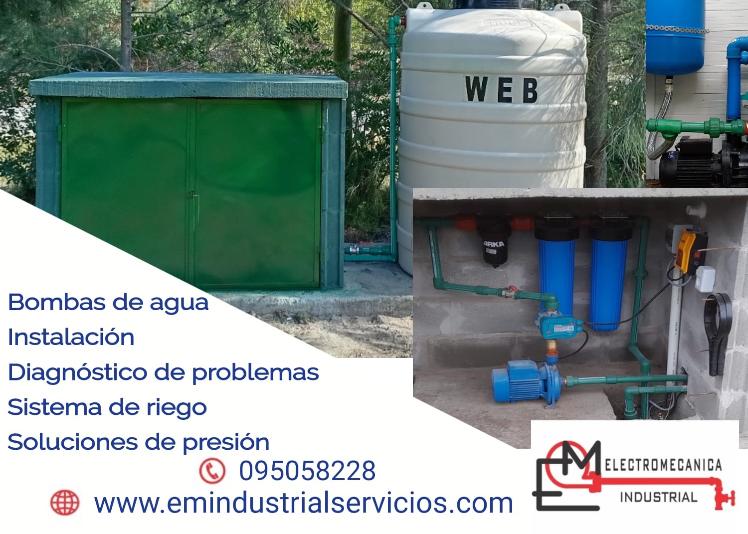 Electromecanica Industrial Melectromecanica Industrial Bombas de agua 
Instalación
Sistema de riego 