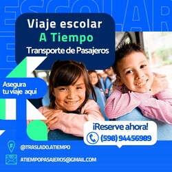Transporte de Pasajeros "A TIEMPO" Promoción para escolares.