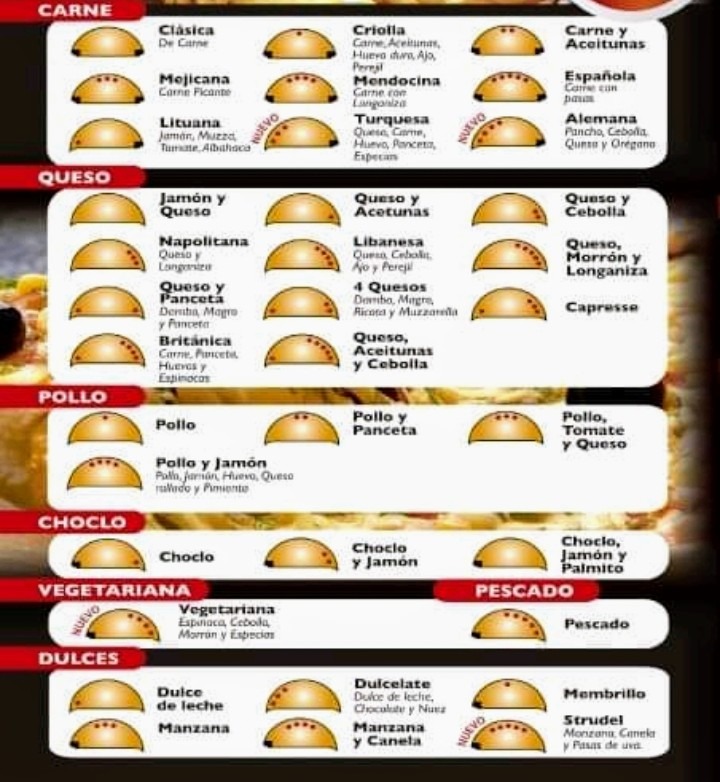 NUEVO NEUQUELEN  Más de 35 gustos de empanadas