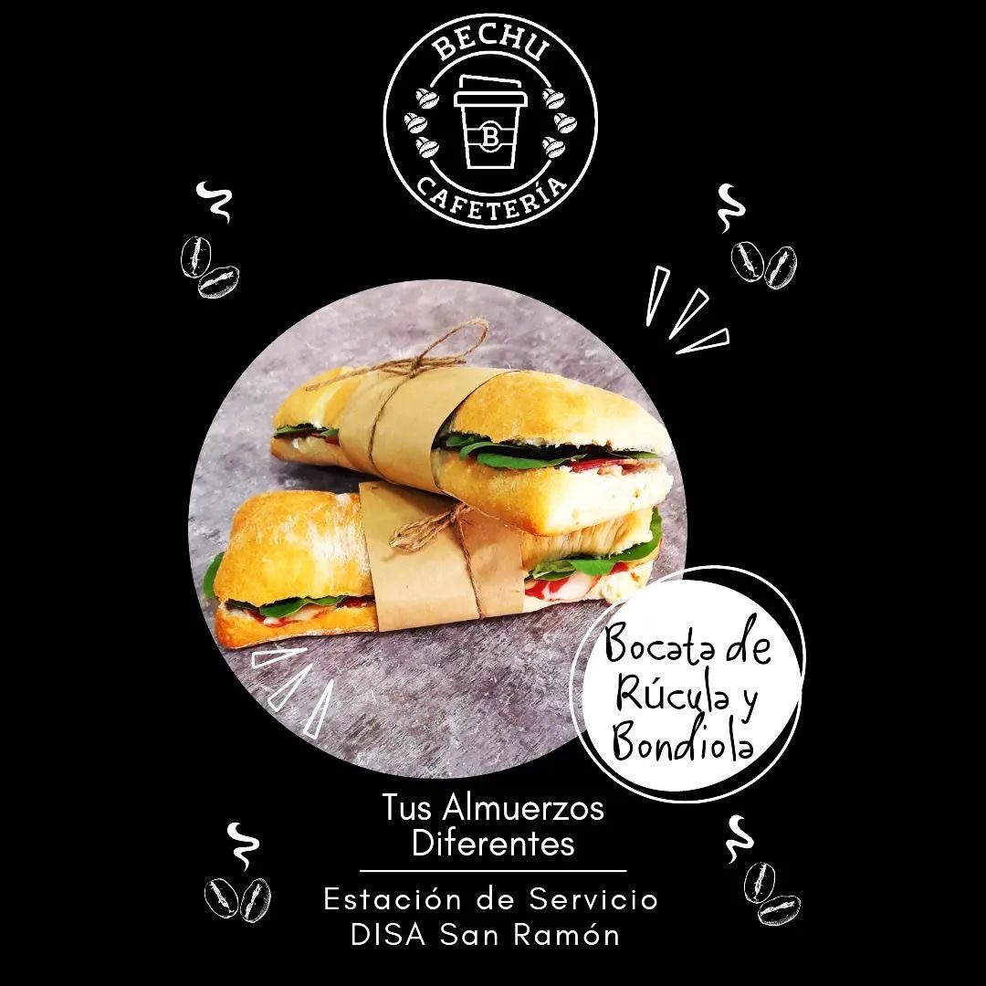 BECHU CAFETERÍA Bocata de Rúcula y Bondiola 