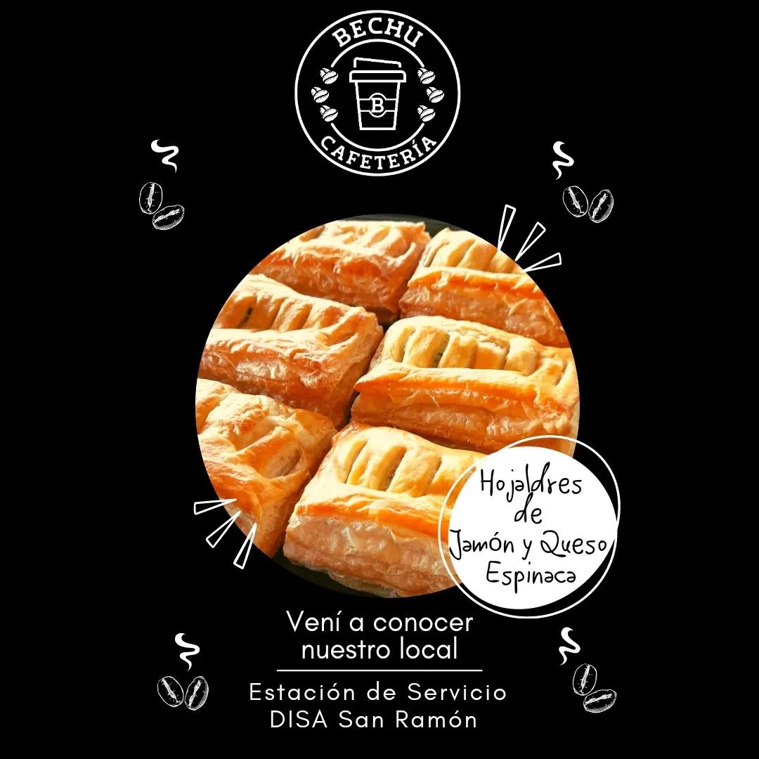 BECHU CAFETERÍA Hojaldres de Jamón y Queso/Espinaca 